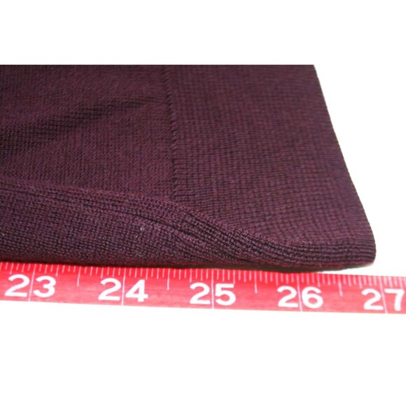 Nordstrom Mens Large V-Neck Sweater Burgundy Washable Merino Wool Classic Layer - Picture 6 of 7